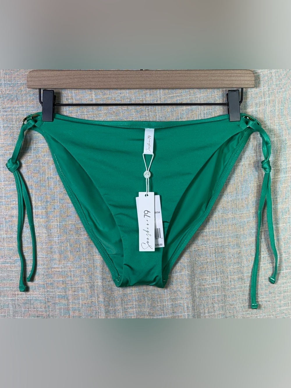 NWT Sunshine 79 Side Shirred Hipster Bikini Swimsuit Bottom Green Sz 14